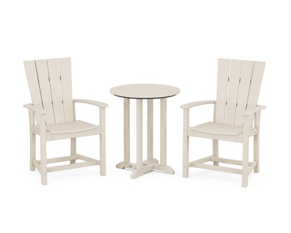 Quattro 3-Piece Round Farmhouse Bistro Dining Set