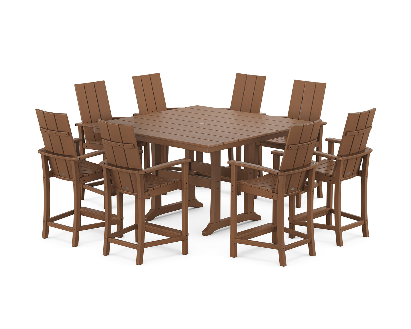 Modern Adirondack 9-Piece Farmhouse Trestle Counter Set