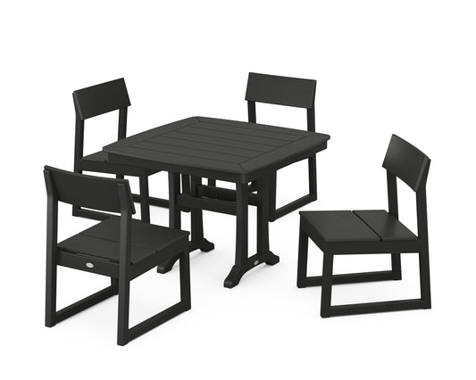 EDGE Side Chair 5-Piece Dining Set with Trestle Legs
