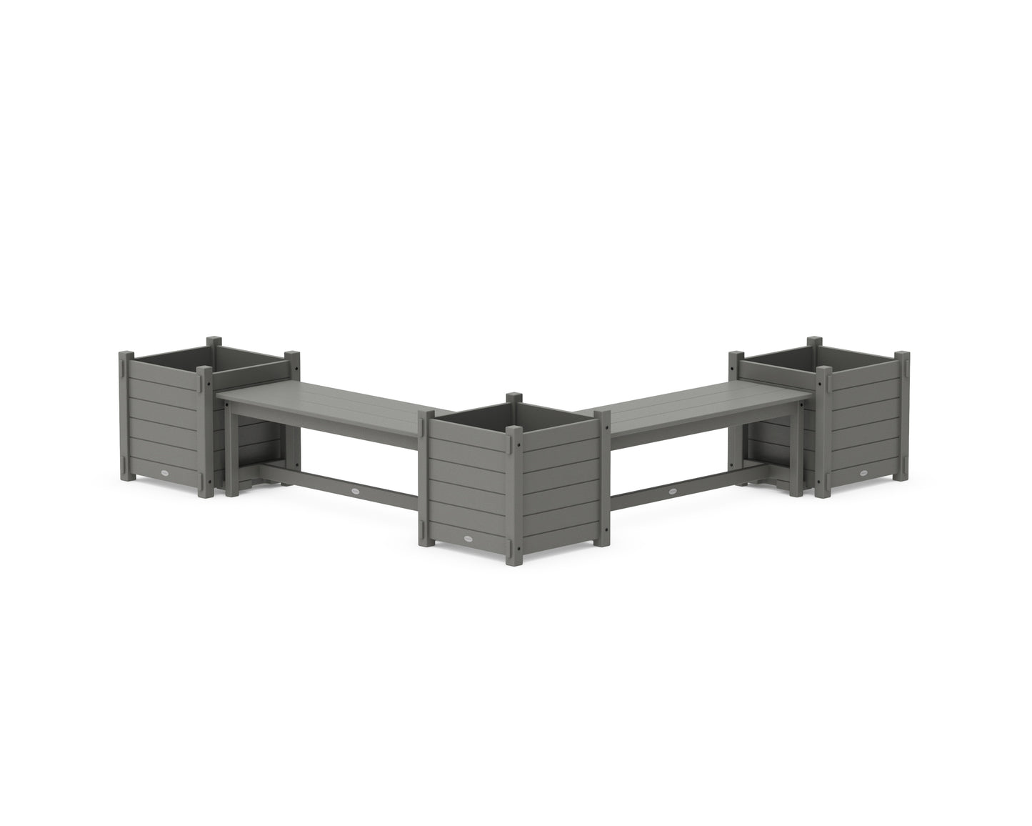 48" Nautical L- Shaped Planter Bench Corner Set - Large