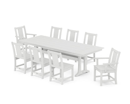 Prairie 9-Piece Farmhouse Dining Set with Trestle Legs