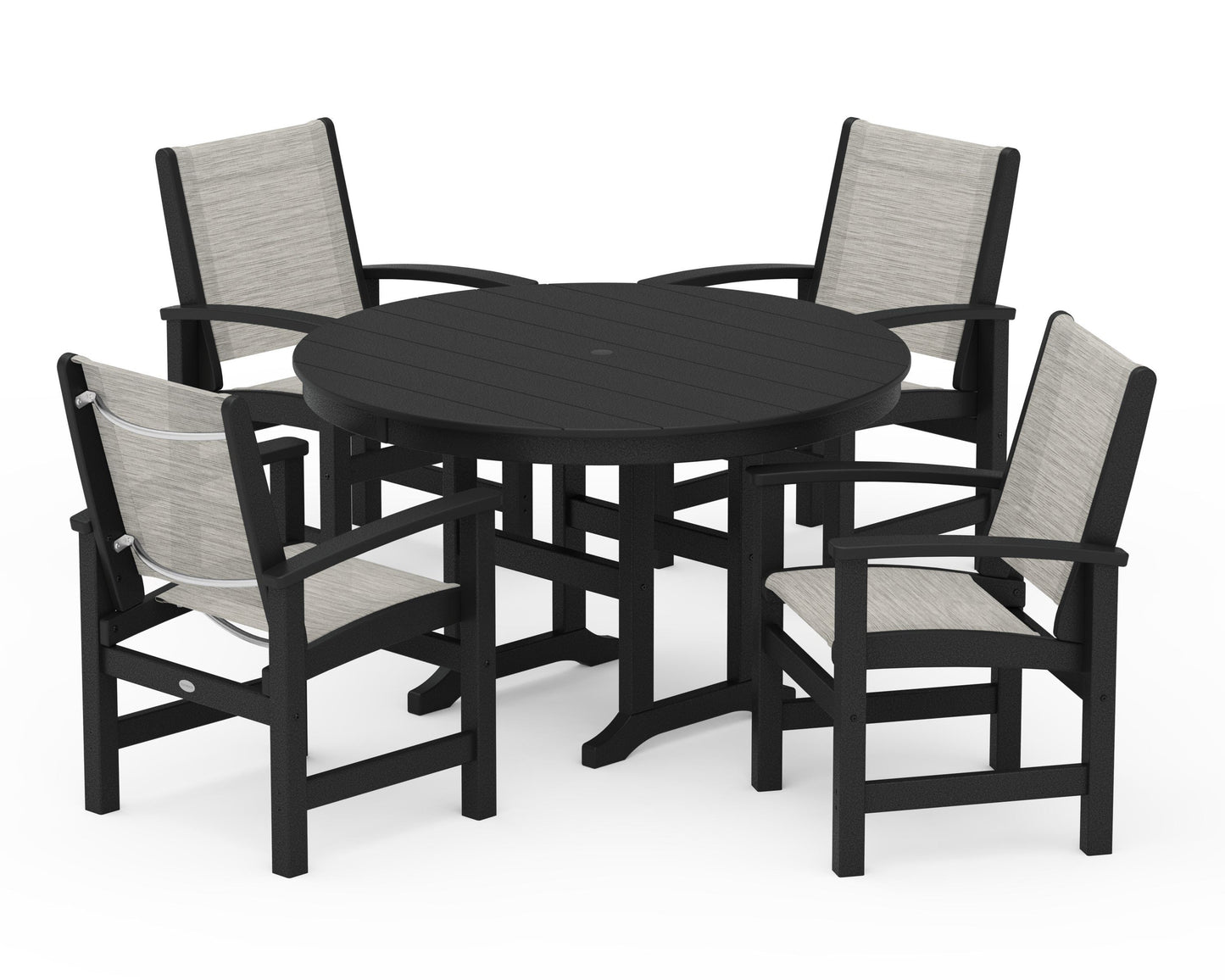 Coastal 5-Piece Round Farmhouse Dining Set