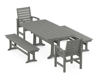 Signature 5-Piece Dining Set with Trestle Legs