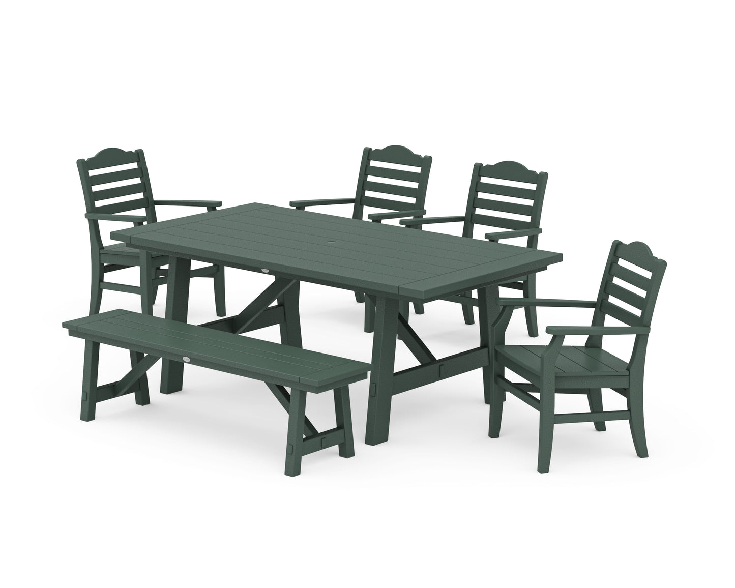 Savannah 6-Piece Rustic Farmhouse Dining Set with Bench