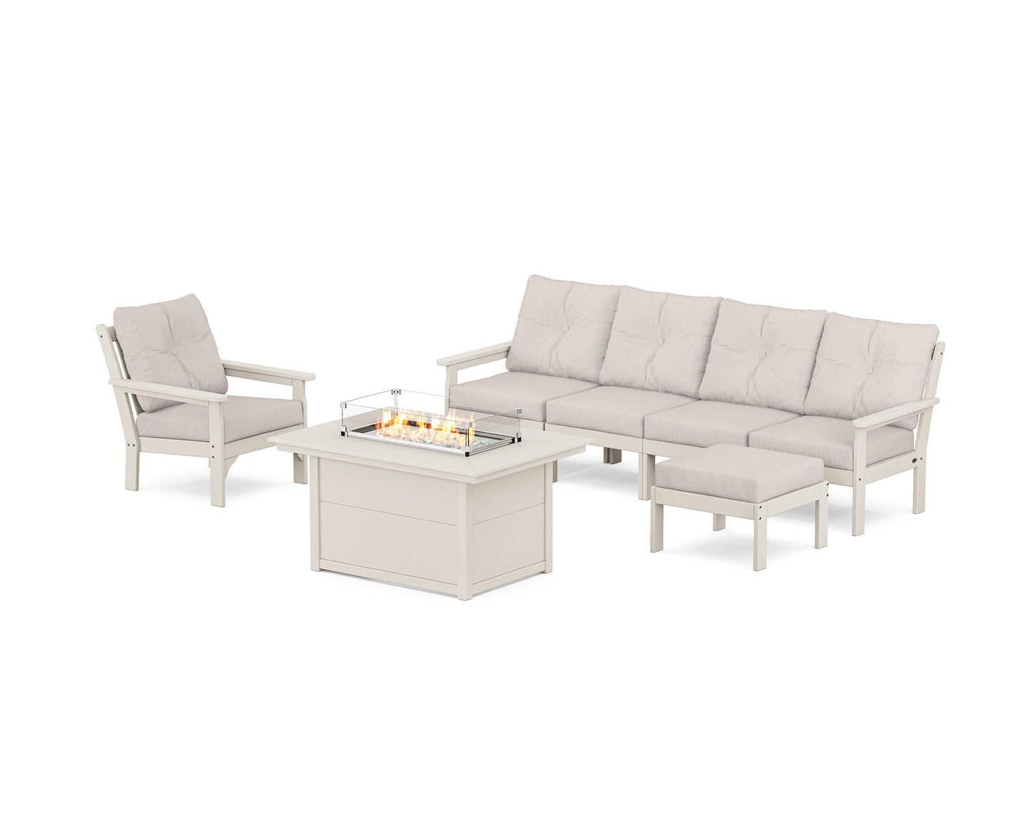 Vineyard Sectional Lounge and Fire Pit Set