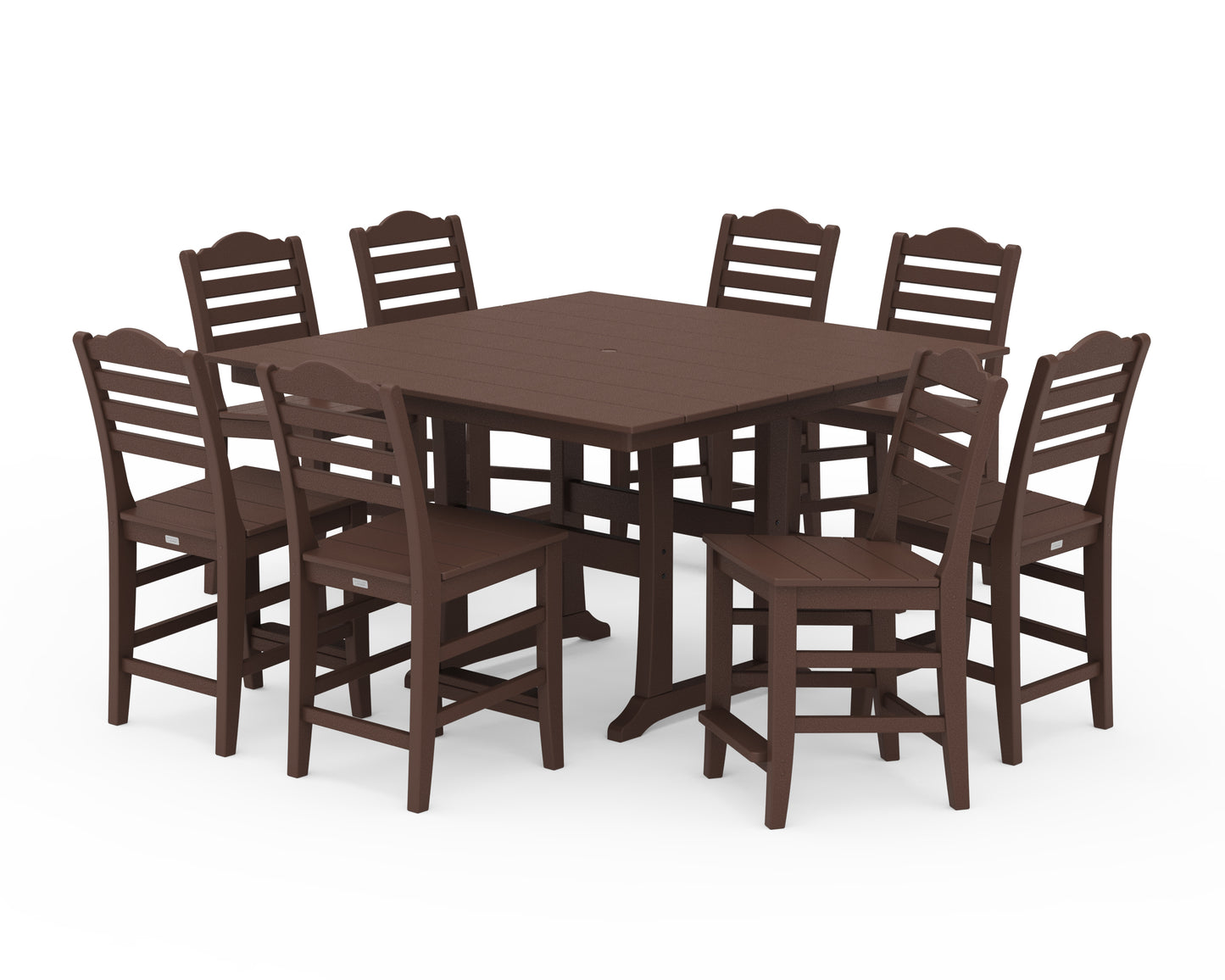 Savannah Side Chair 9-Piece Square Farmhouse Counter Set with Trestle Legs