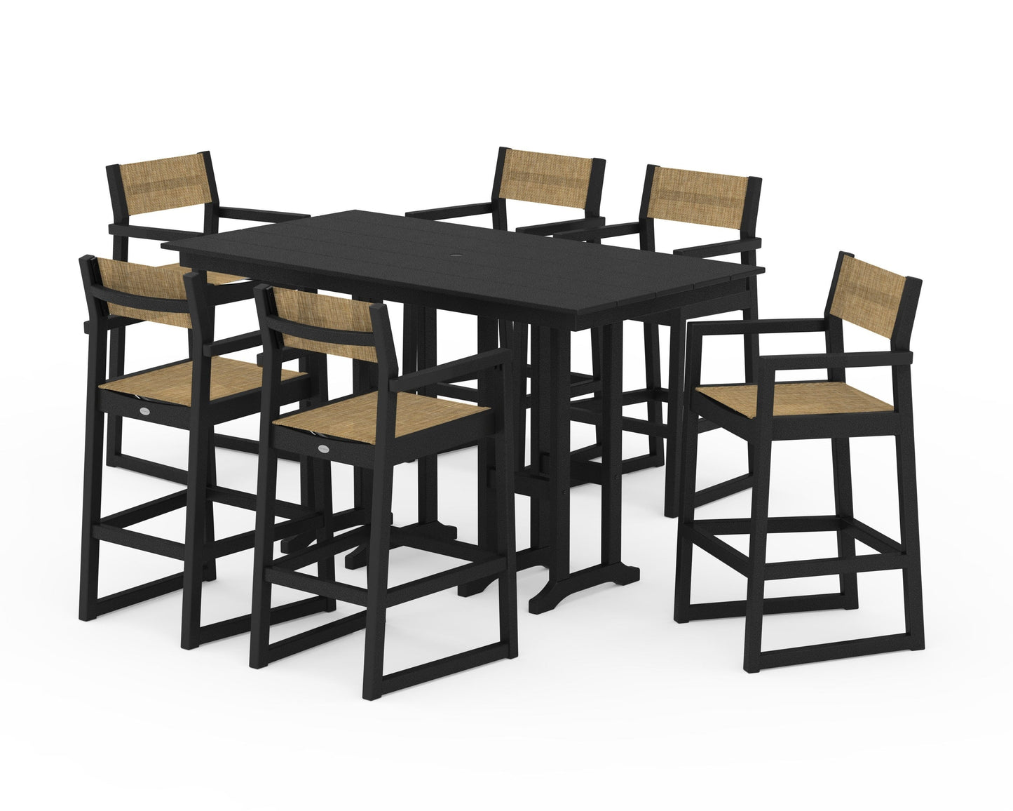 EDGE Sling Arm Chair 7-Piece Farmhouse Bar Set