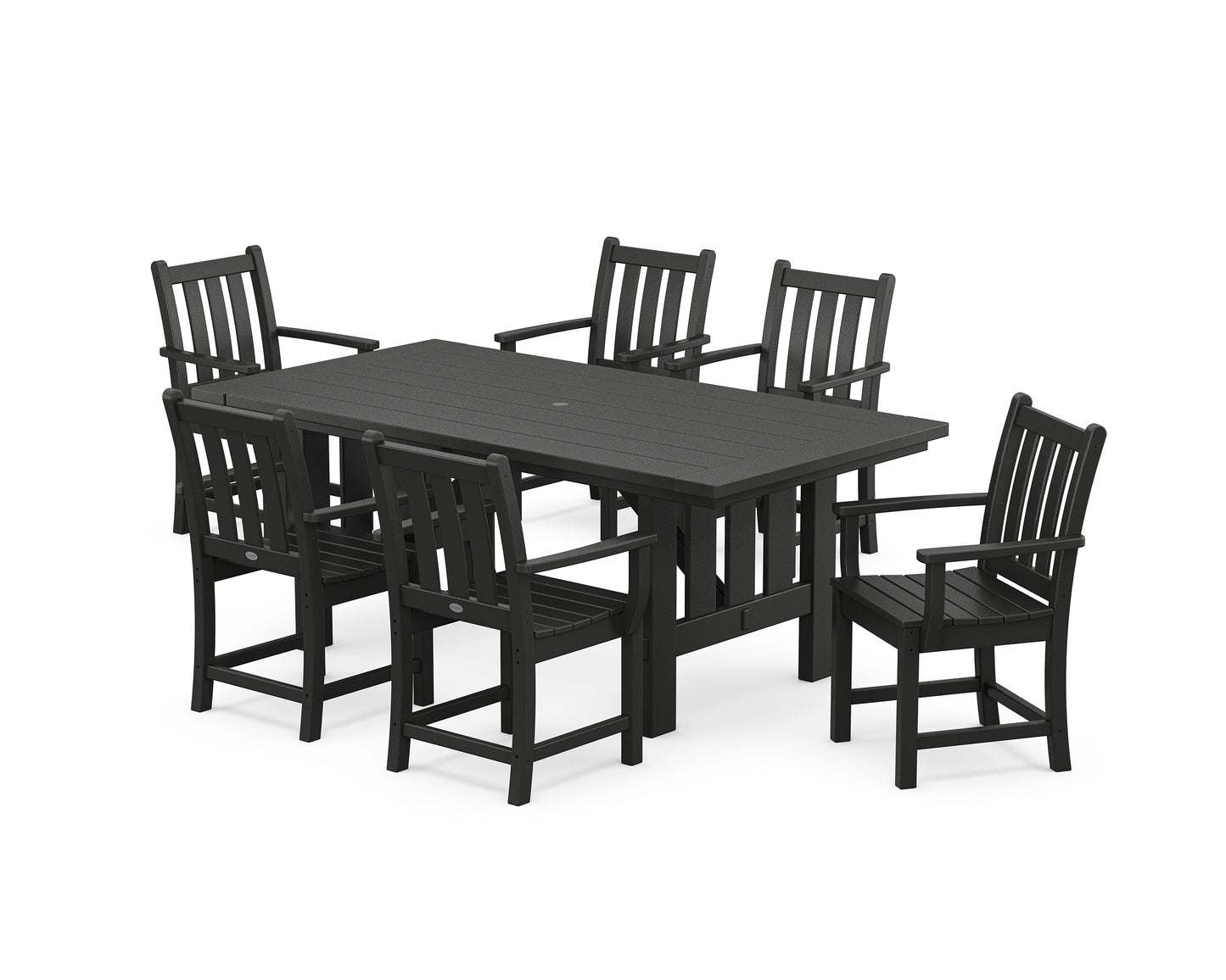 Traditional Garden Arm Chair 7-Piece Mission Dining Set