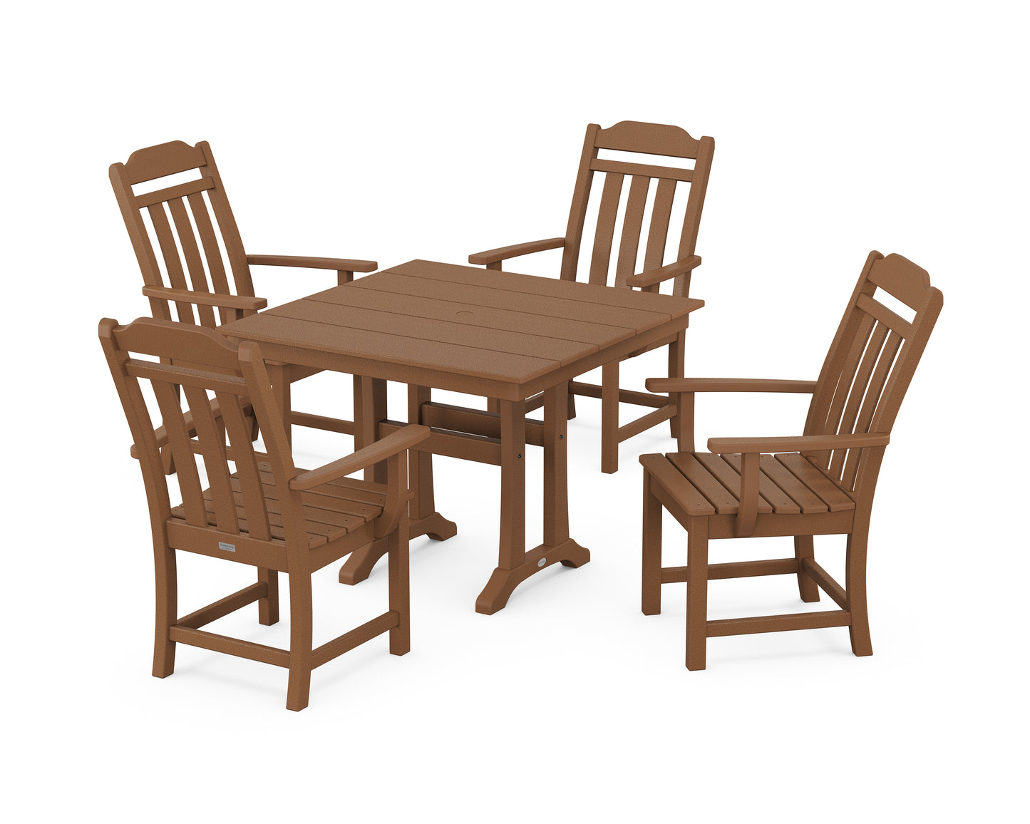 Cottage 5-Piece Farmhouse Dining Set with Trestle Legs