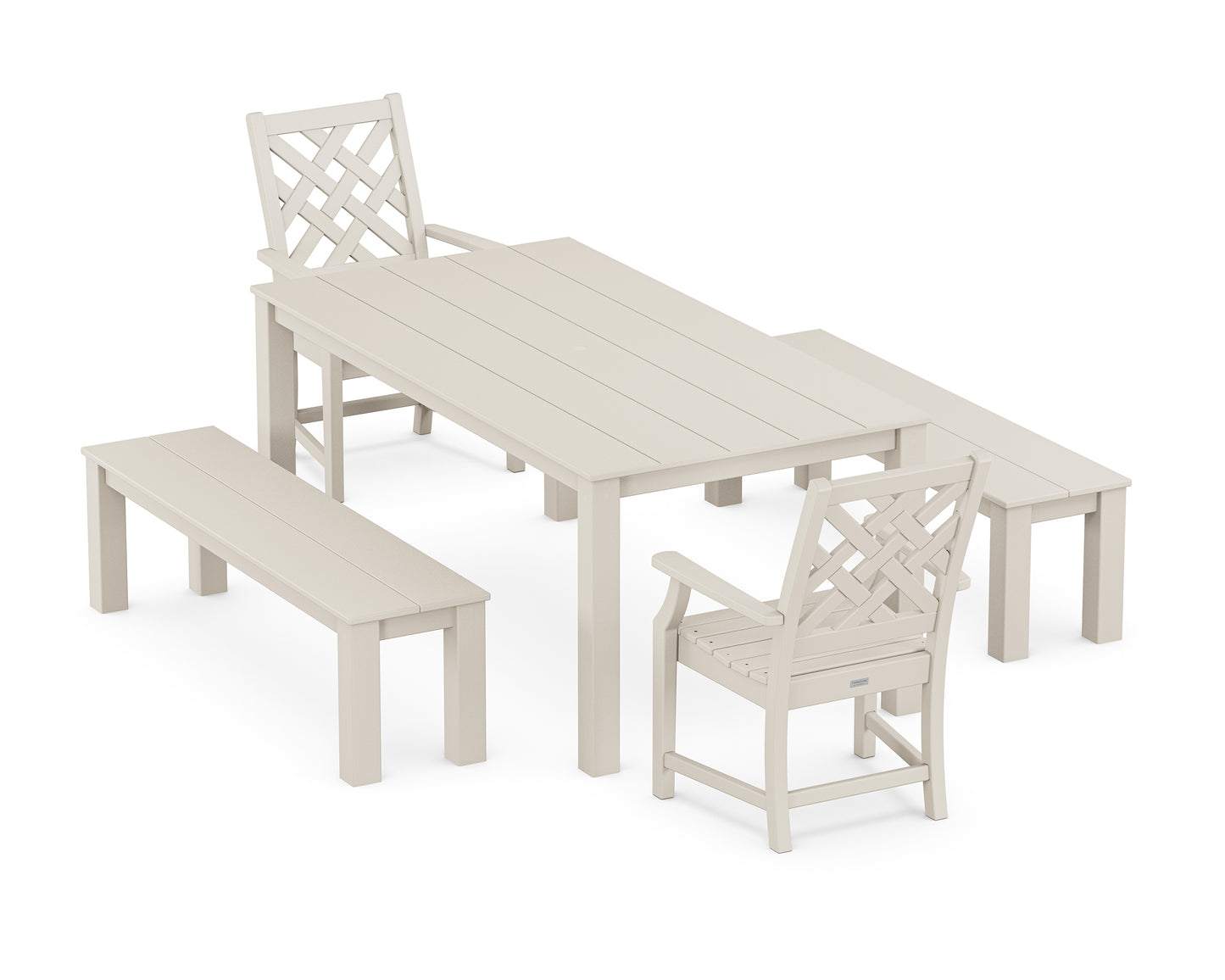 Wovendale 5-Piece Parsons Dining Set with Benches