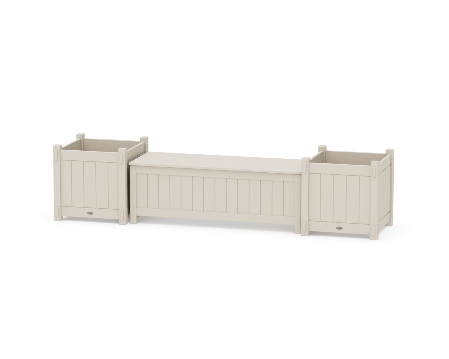 48" Vineyard Straight Planter Storage Bench Set- Large