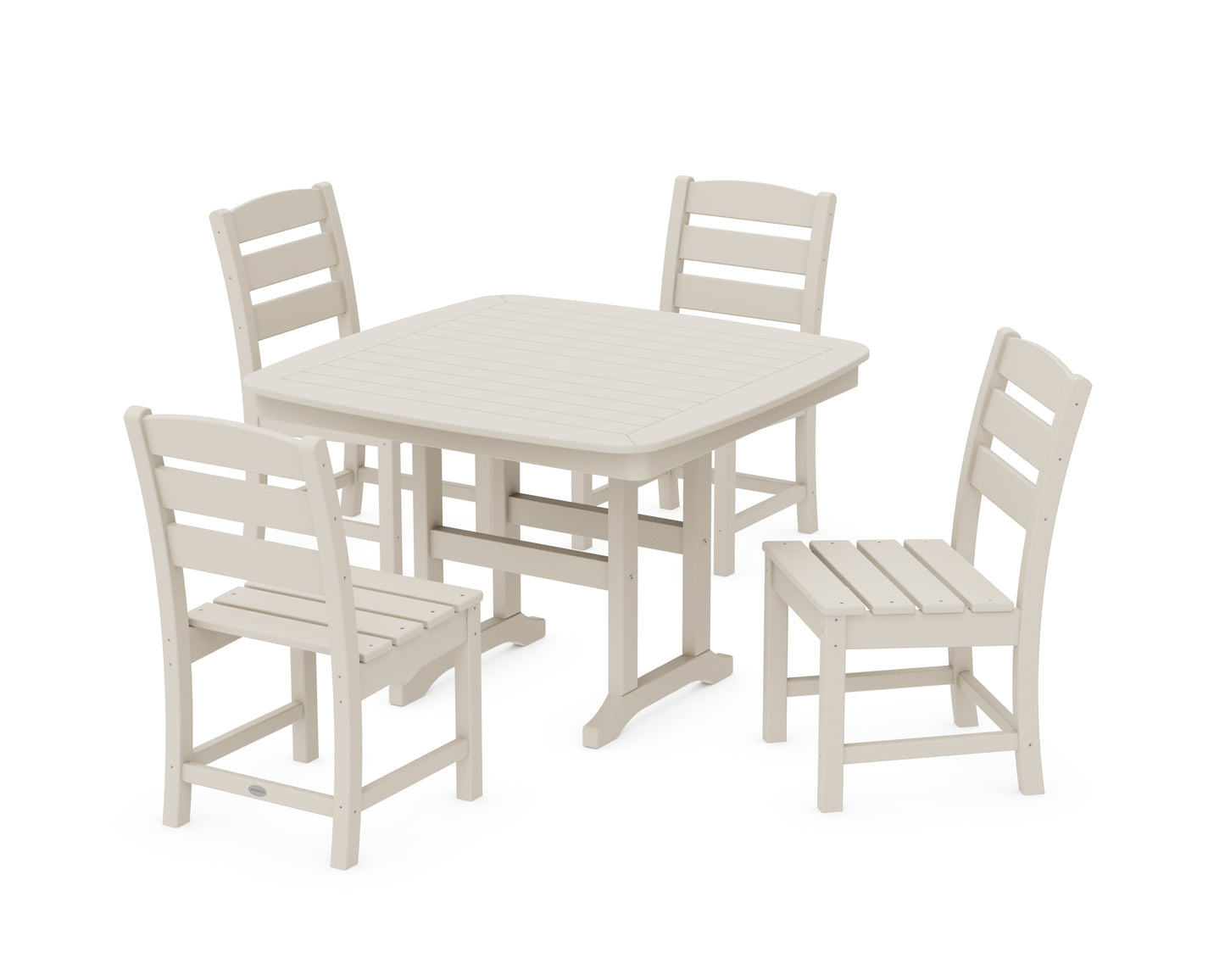 Lakeside Side Chair 5-Piece Dining Set with Trestle Legs