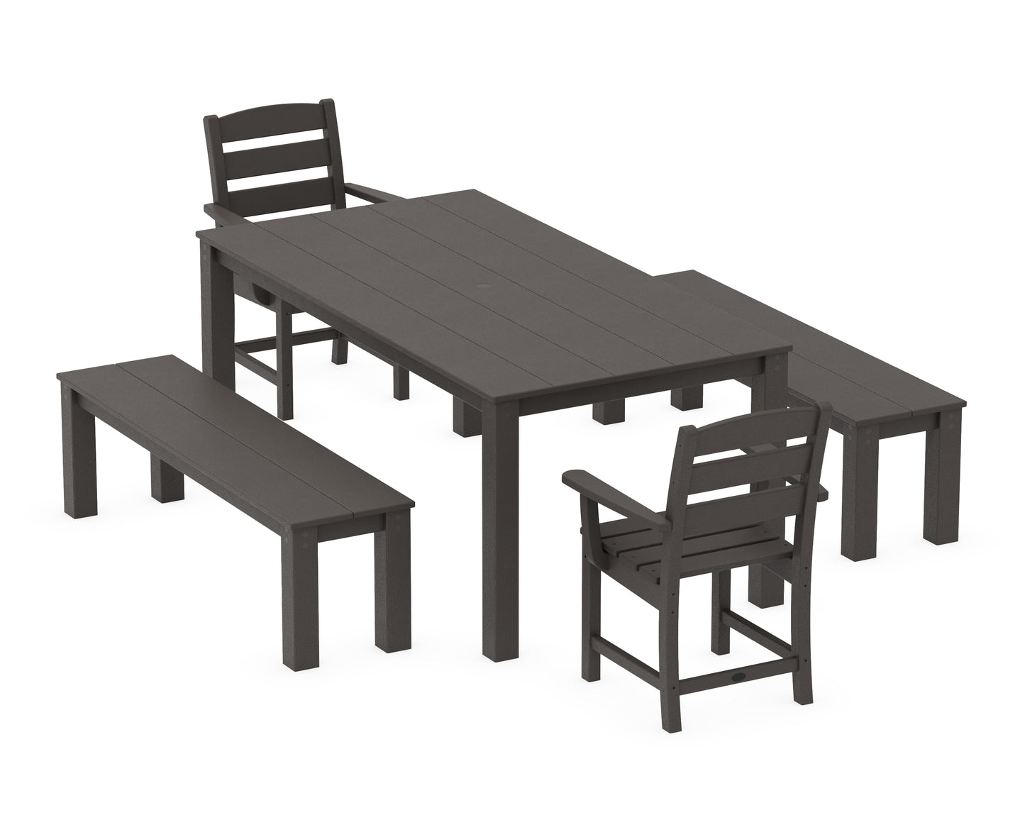 Lakeside 5-Piece Parsons Dining Set with Benches