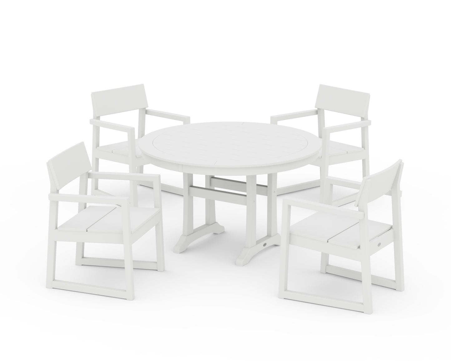 EDGE 5-Piece Round Dining Set with Trestle Legs