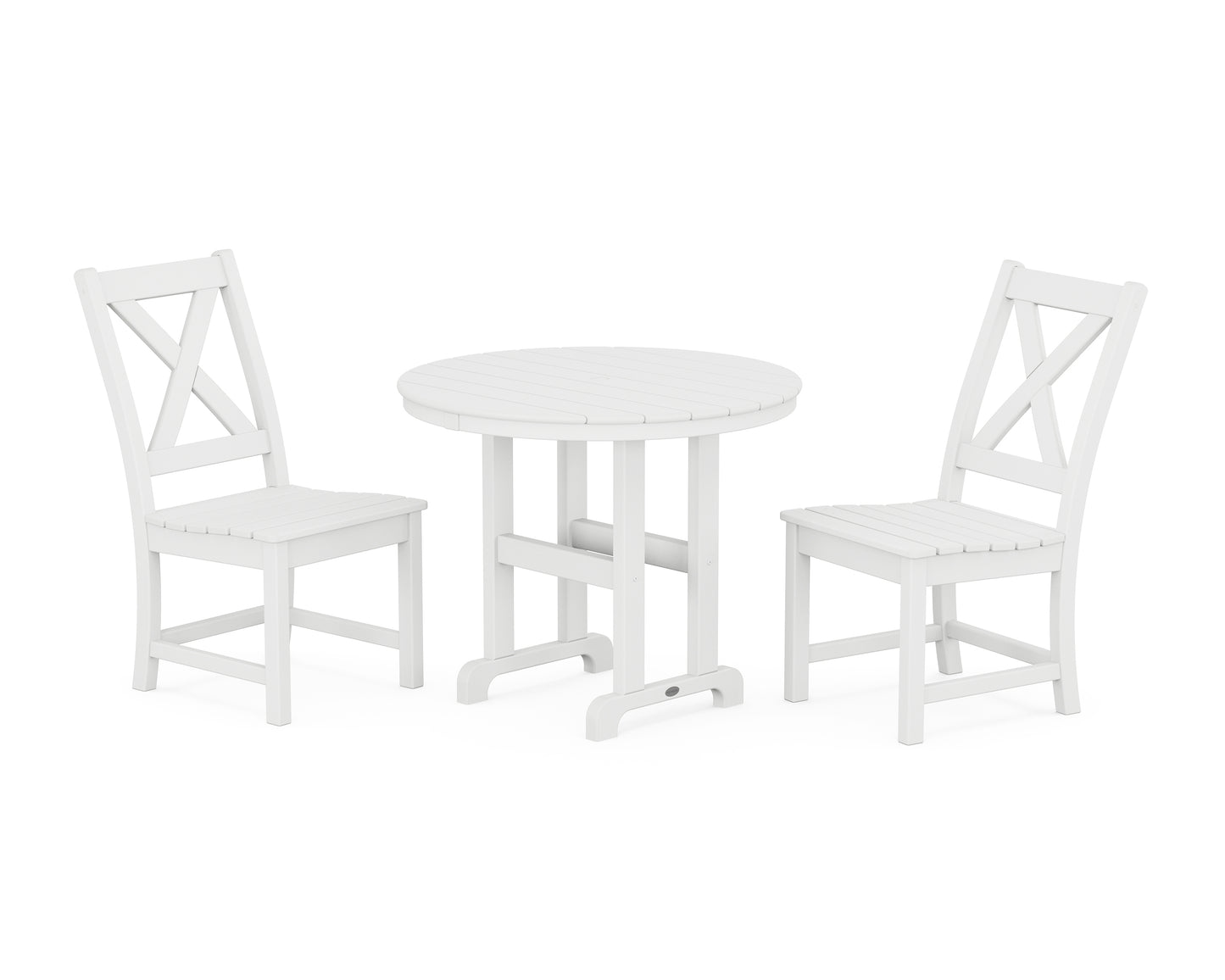 Braxton Side Chair 3-Piece Round Dining Set