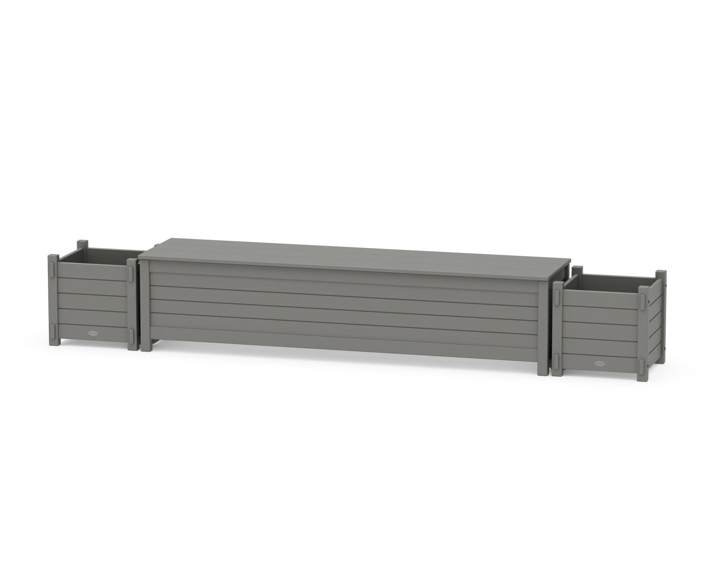 72" Nautical Straight Planter Storage Bench Set
