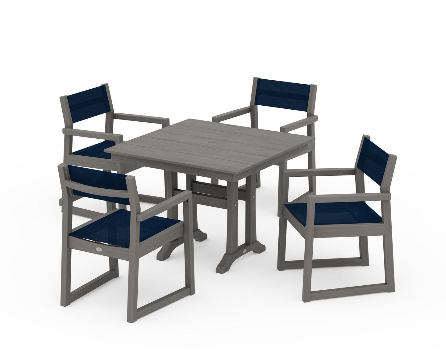 EDGE Sling 5-Piece Farmhouse Dining Set with Trestle Legs