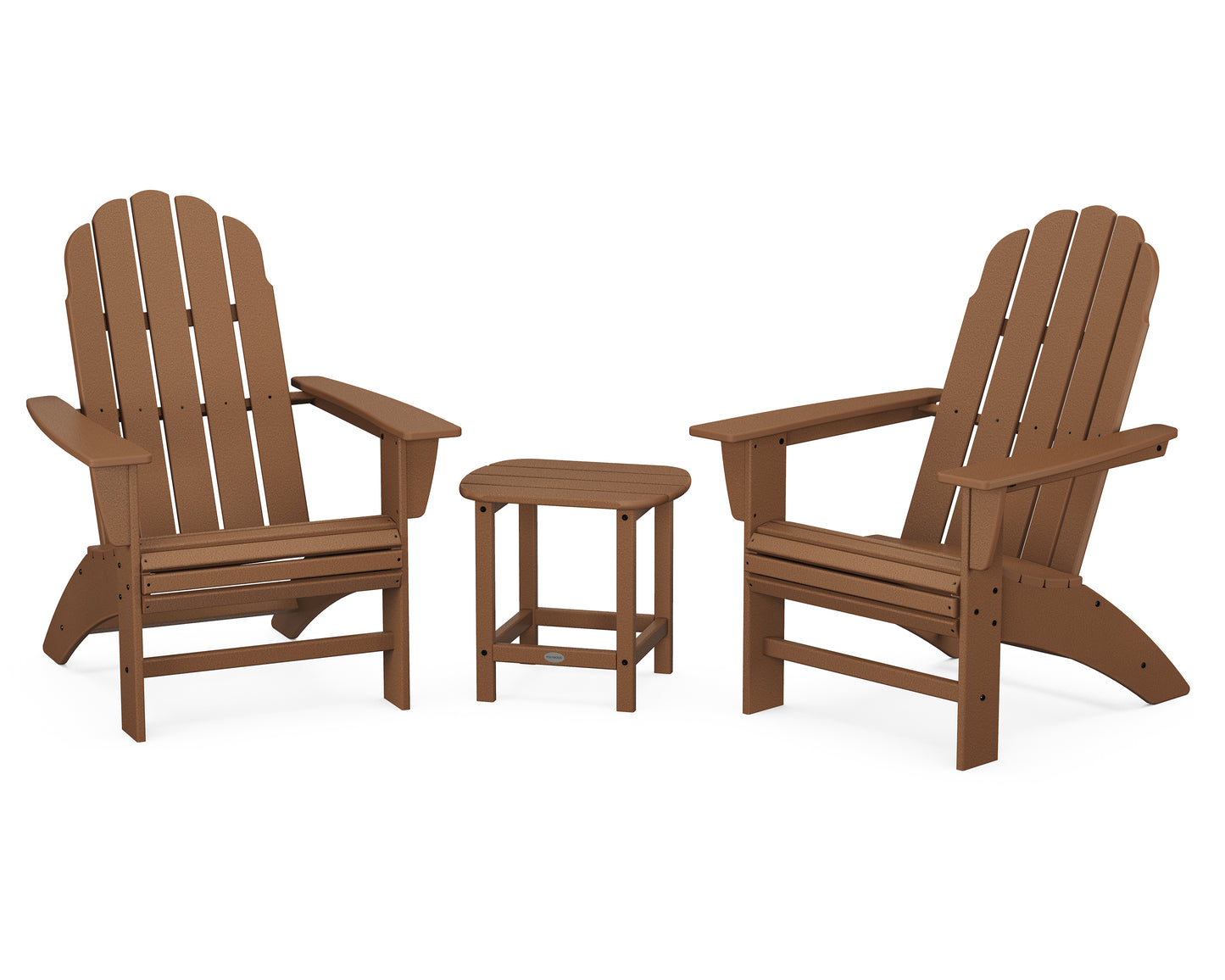 Vineyard 3-Piece Curveback Adirondack Set with South Beach 18" Side Table