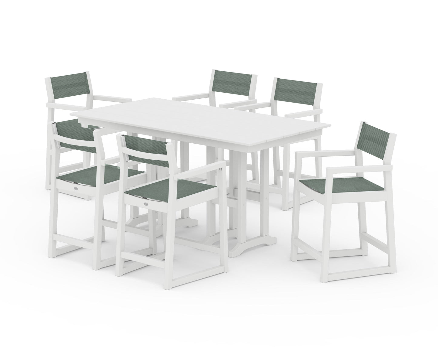 EDGE Sling Arm Chair 7-Piece Farmhouse Counter Set