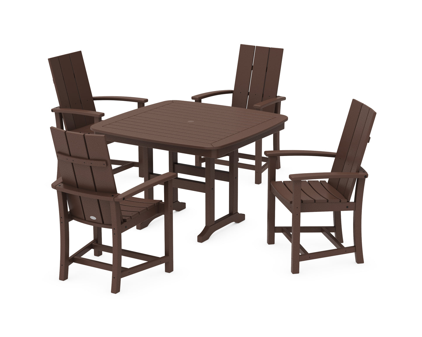 Modern Adirondack 5-Piece Dining Set with Trestle Legs