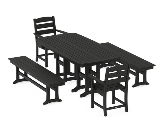 Lakeside 5-Piece Dining Set with Benches
