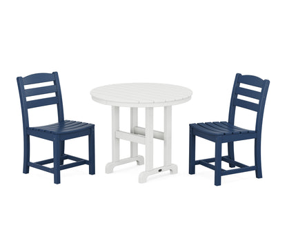 La Casa Cafe Side Chair 3-Piece Round Dining Set