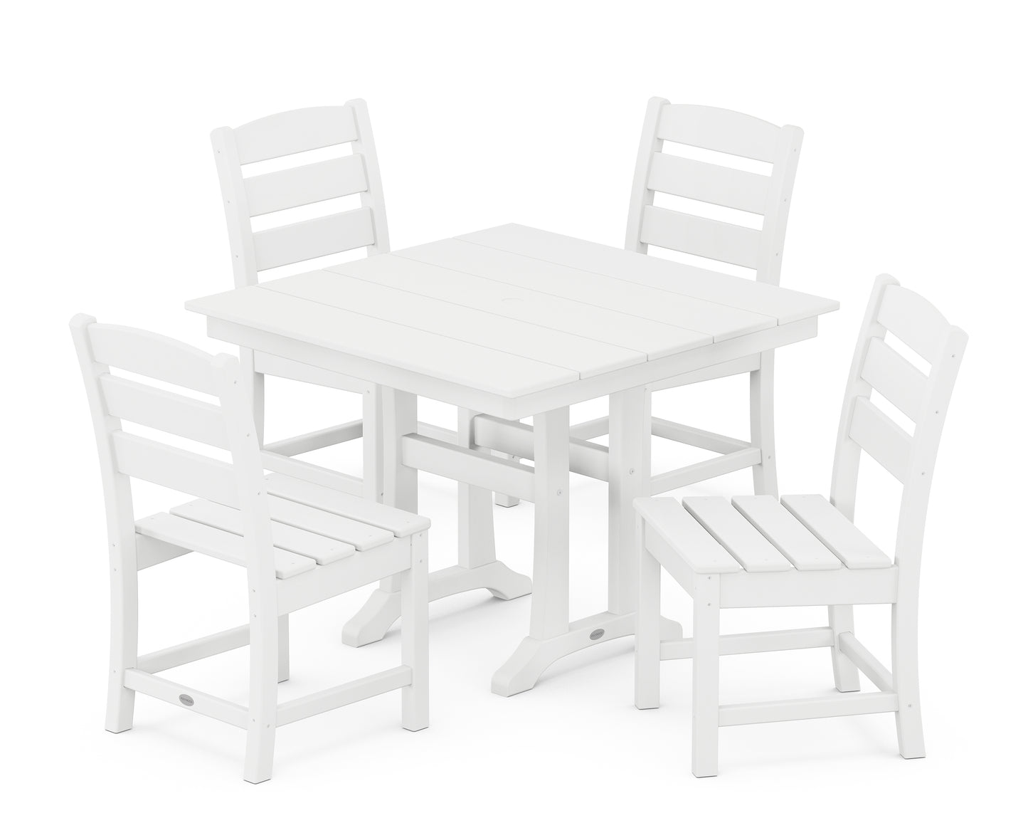 Lakeside 5-Piece Farmhouse Trestle Side Chair Dining Set