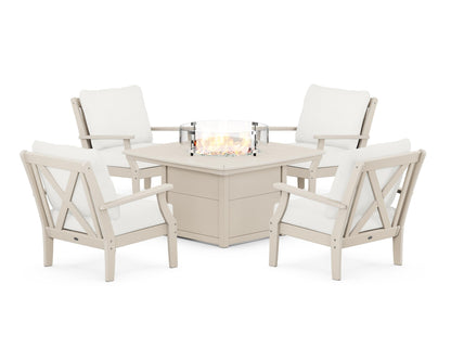 Braxton 5-Piece Deep Seating Conversation Set with Fire Pit Table