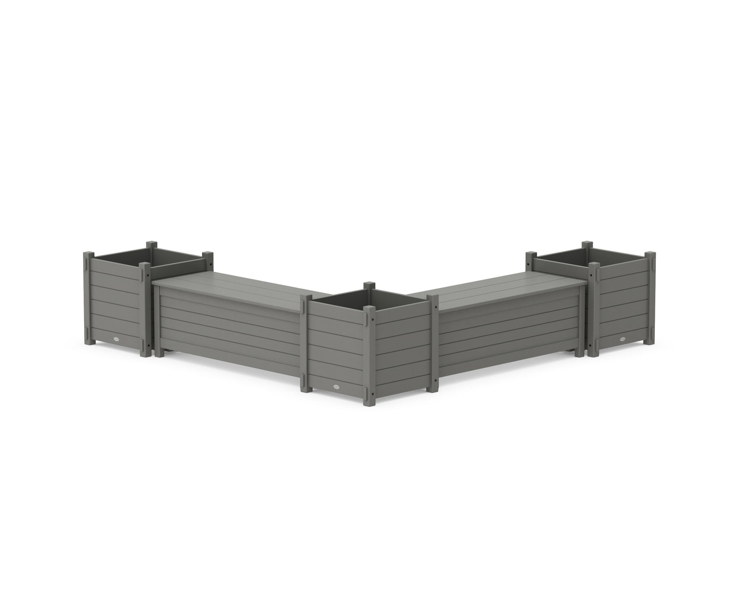 48" Nautical L- Shaped Planter Storage Bench Corner Set- Large