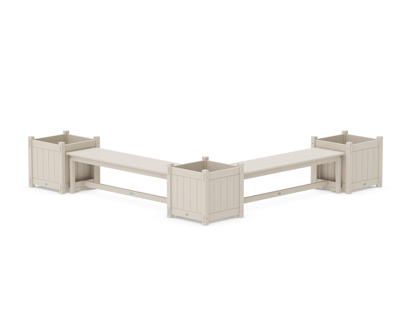 60" Vineyard L- Shaped Planter Bench Corner Set - Large