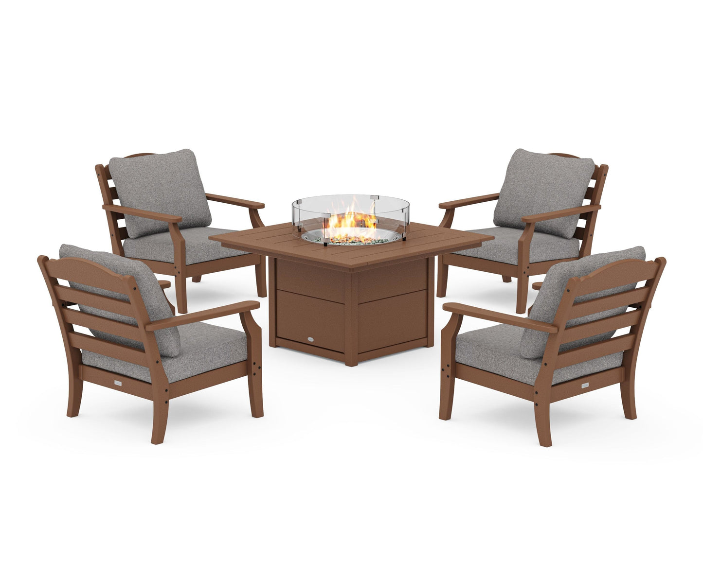 Savannah 5-Piece Deep Seating Set with Fire Pit Table