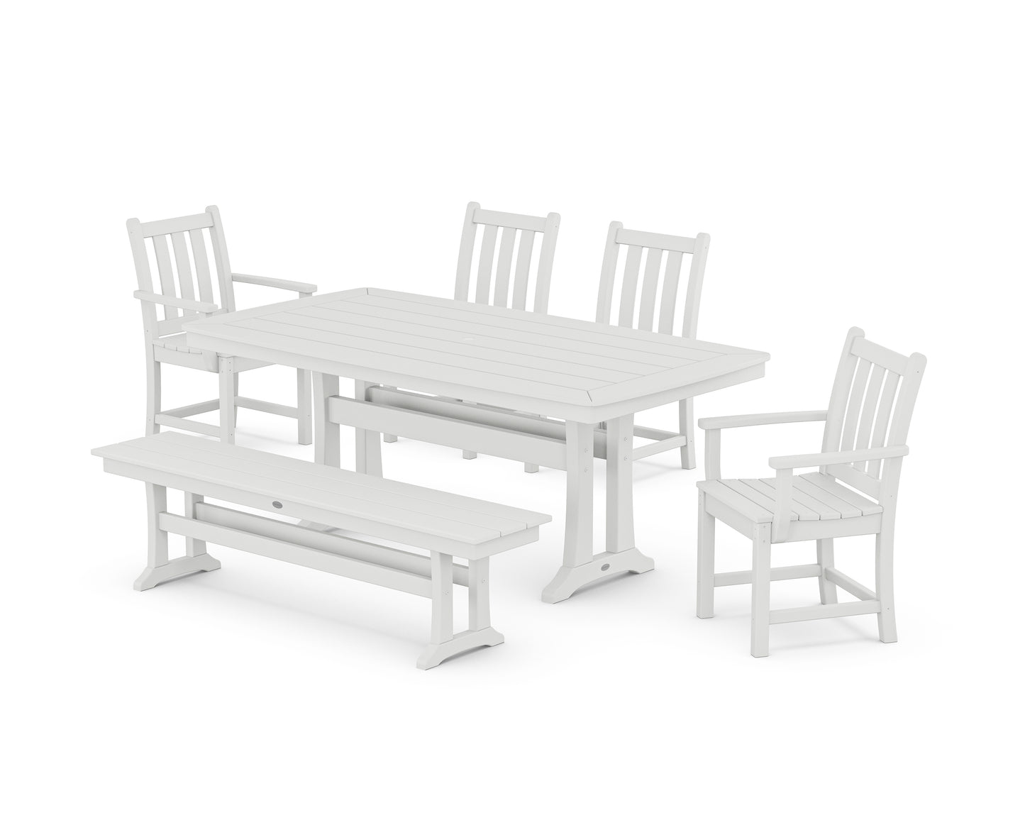 Traditional Garden 6-Piece Dining Set with Trestle Legs