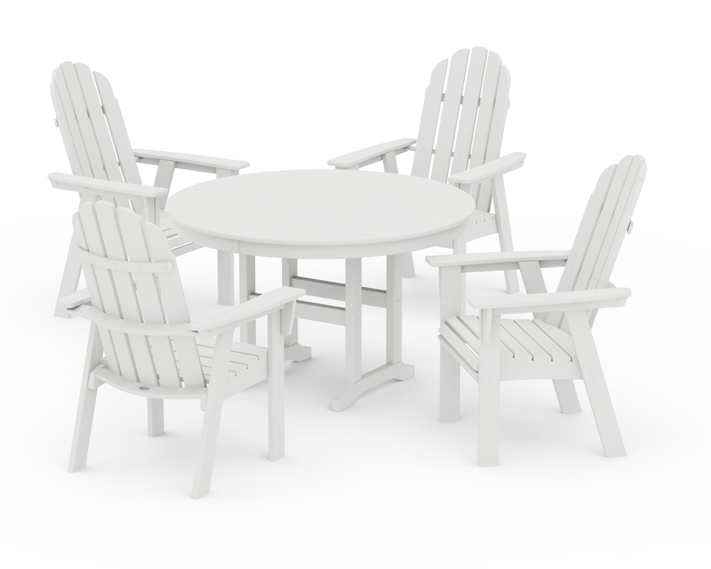 Vineyard Curveback Adirondack 5-Piece Round Farmhouse Dining Set