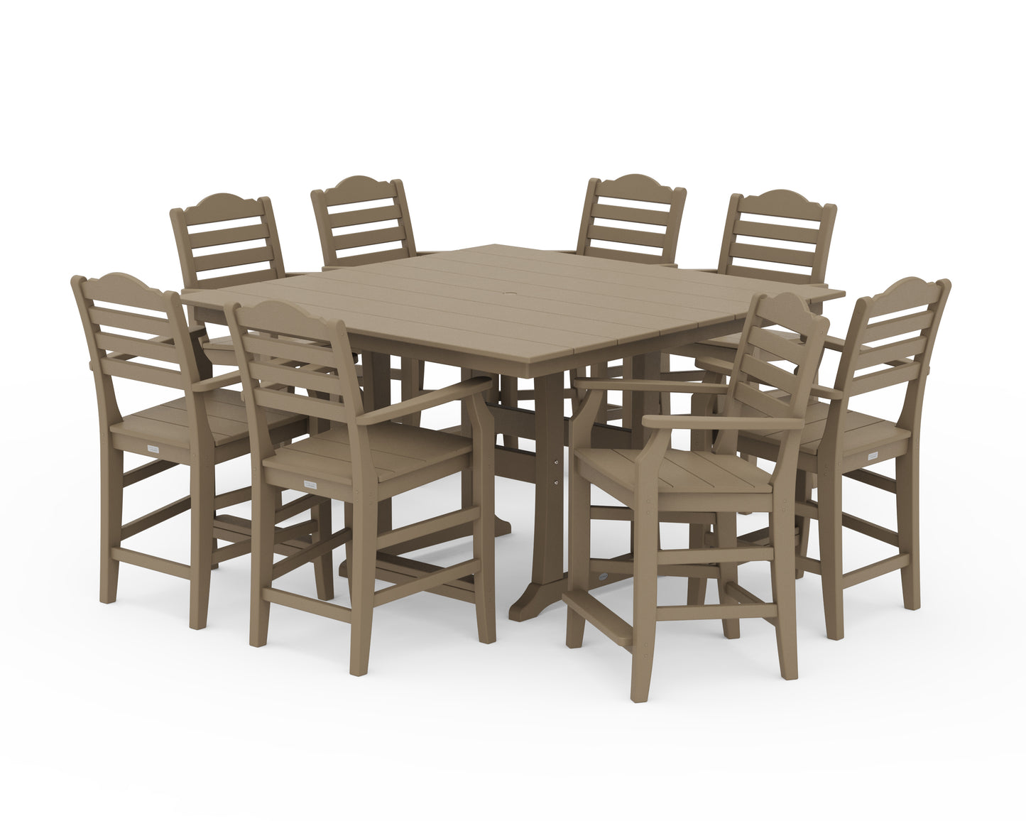 Savannah 9-Piece Square Farmhouse Counter Set with Trestle Legs