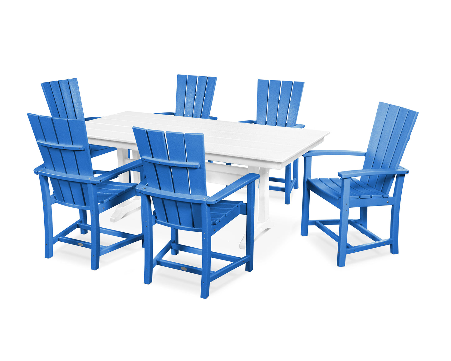 Quattro 7-Piece Farmhouse Dining Set with Trestle Legs