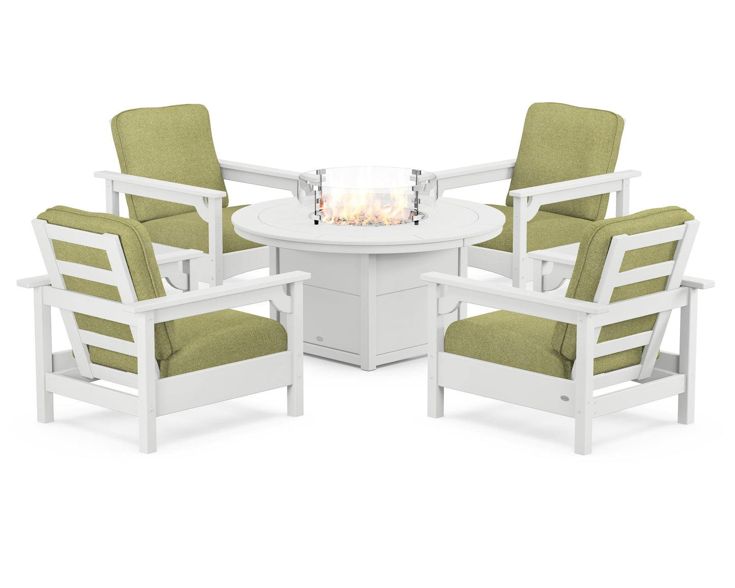 Club 5-Piece Conversation Set with Fire Pit Table