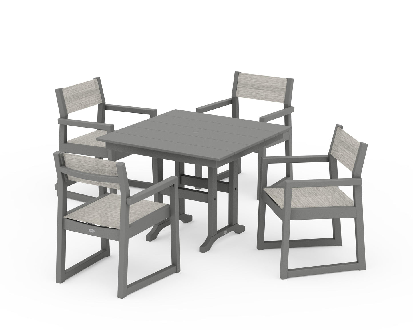 EDGE Sling Arm Chair 5-Piece Farmhouse Dining Set