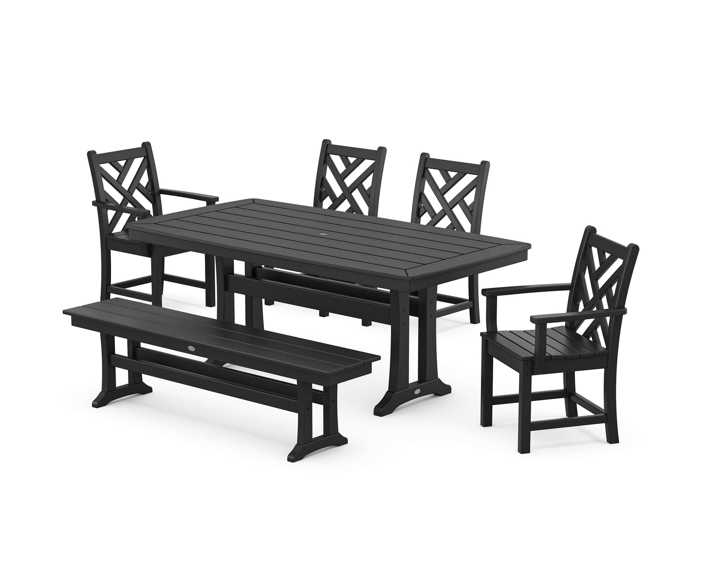 Chippendale 6-Piece Dining Set with Trestle Legs