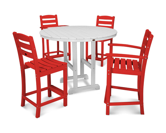 La Casa Cafâ€š 5-Piece Round Farmhouse Counter Dining Set