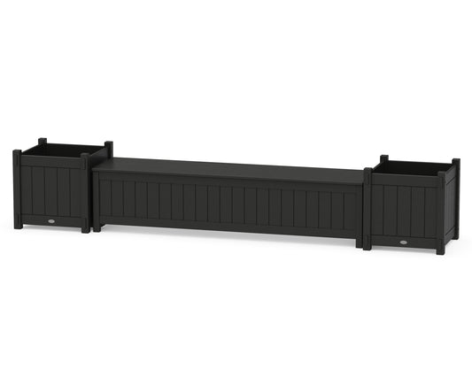 72" Vineyard Straight Planter Storage Bench Set- Large