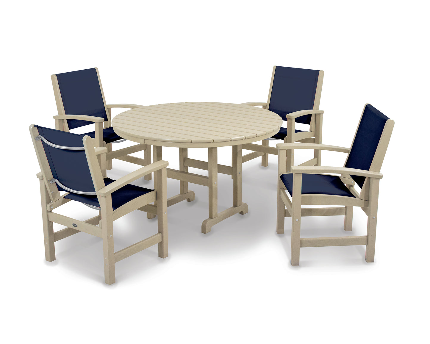 Coastal 5-Piece Round Farmhouse Dining Set