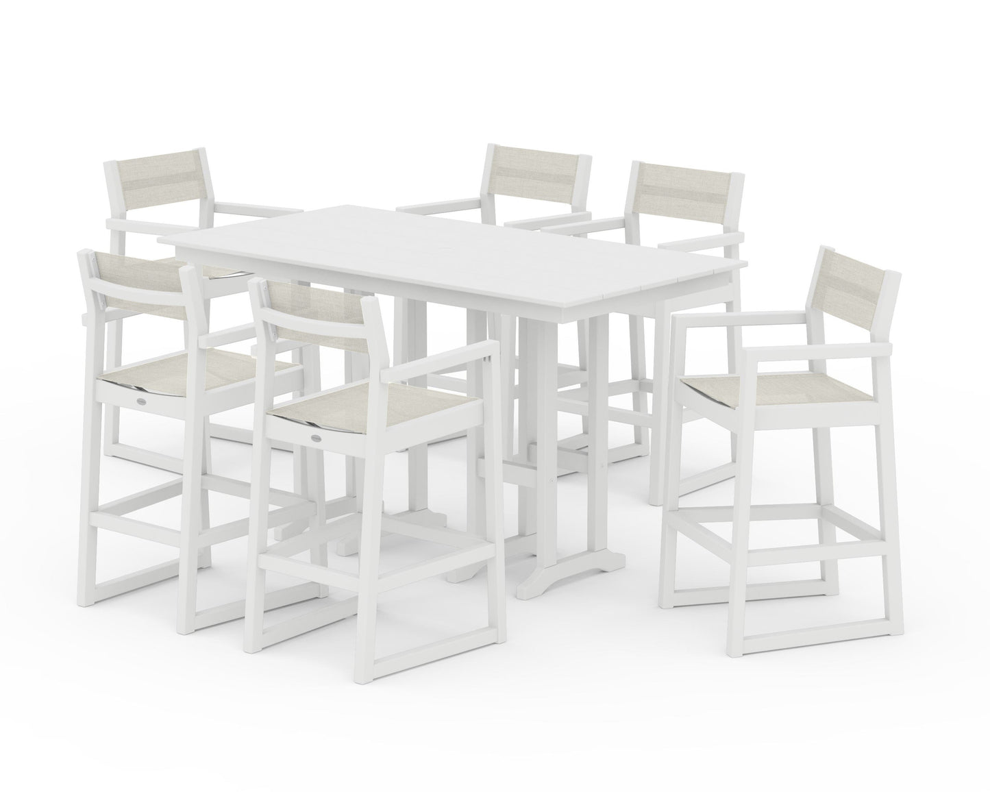 EDGE Sling Arm Chair 7-Piece Farmhouse Bar Set