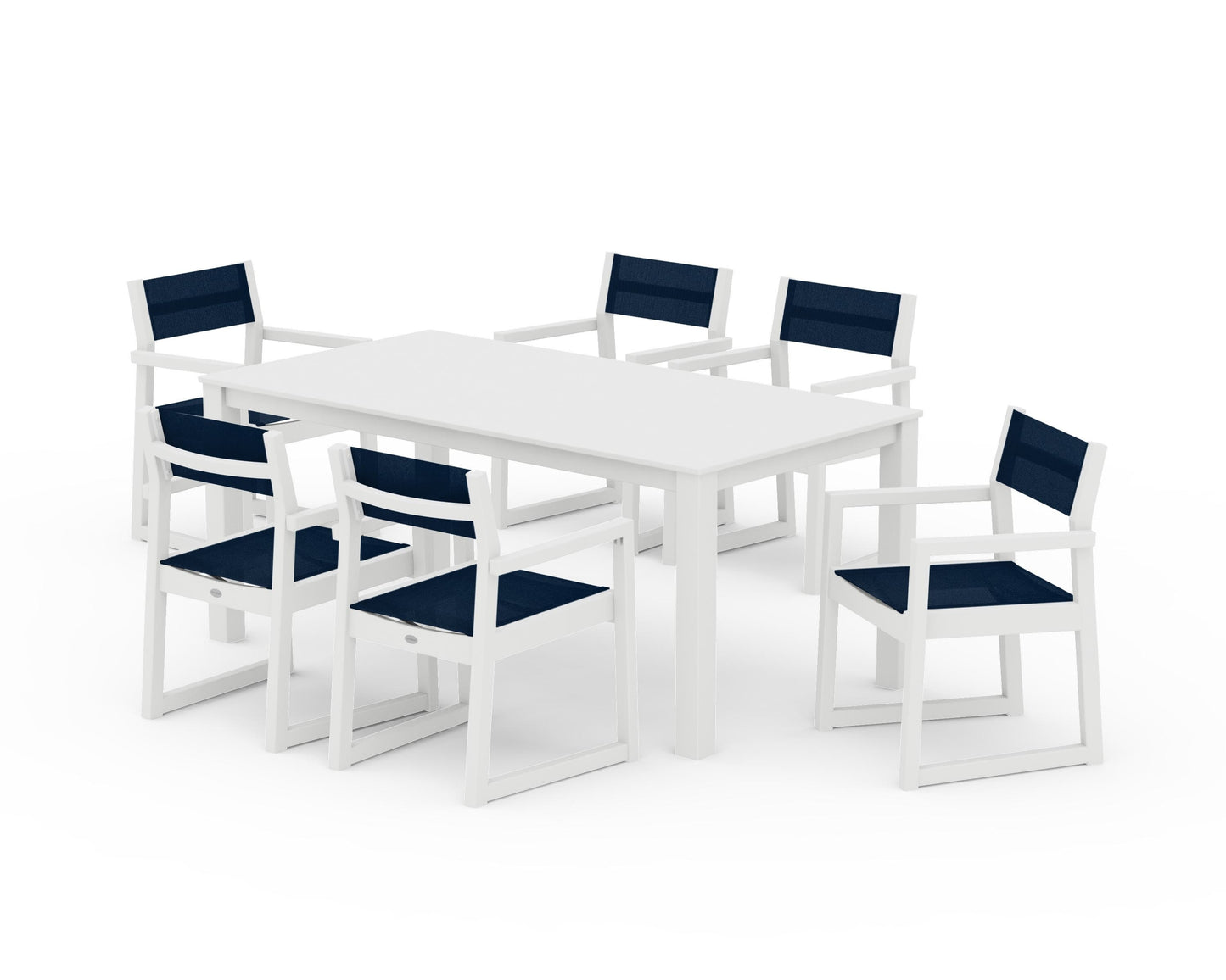 EDGE Sling Arm Chair 7-Piece Parsons Dining Set