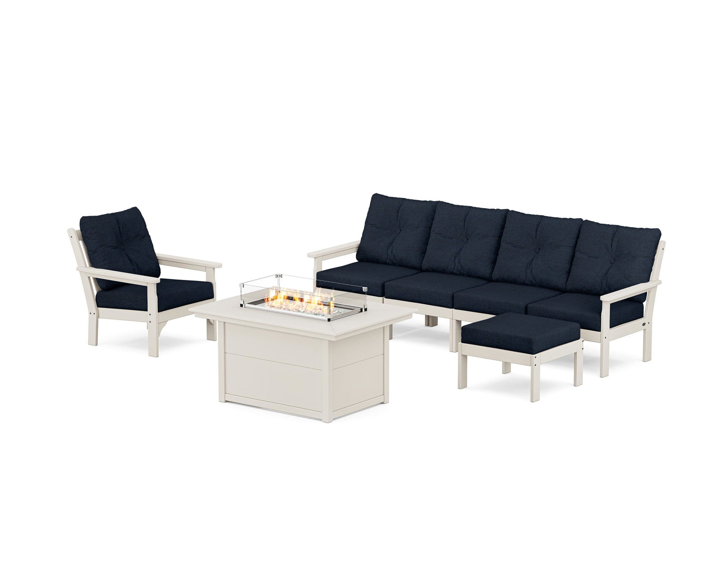 Vineyard Sectional Lounge and Fire Pit Set