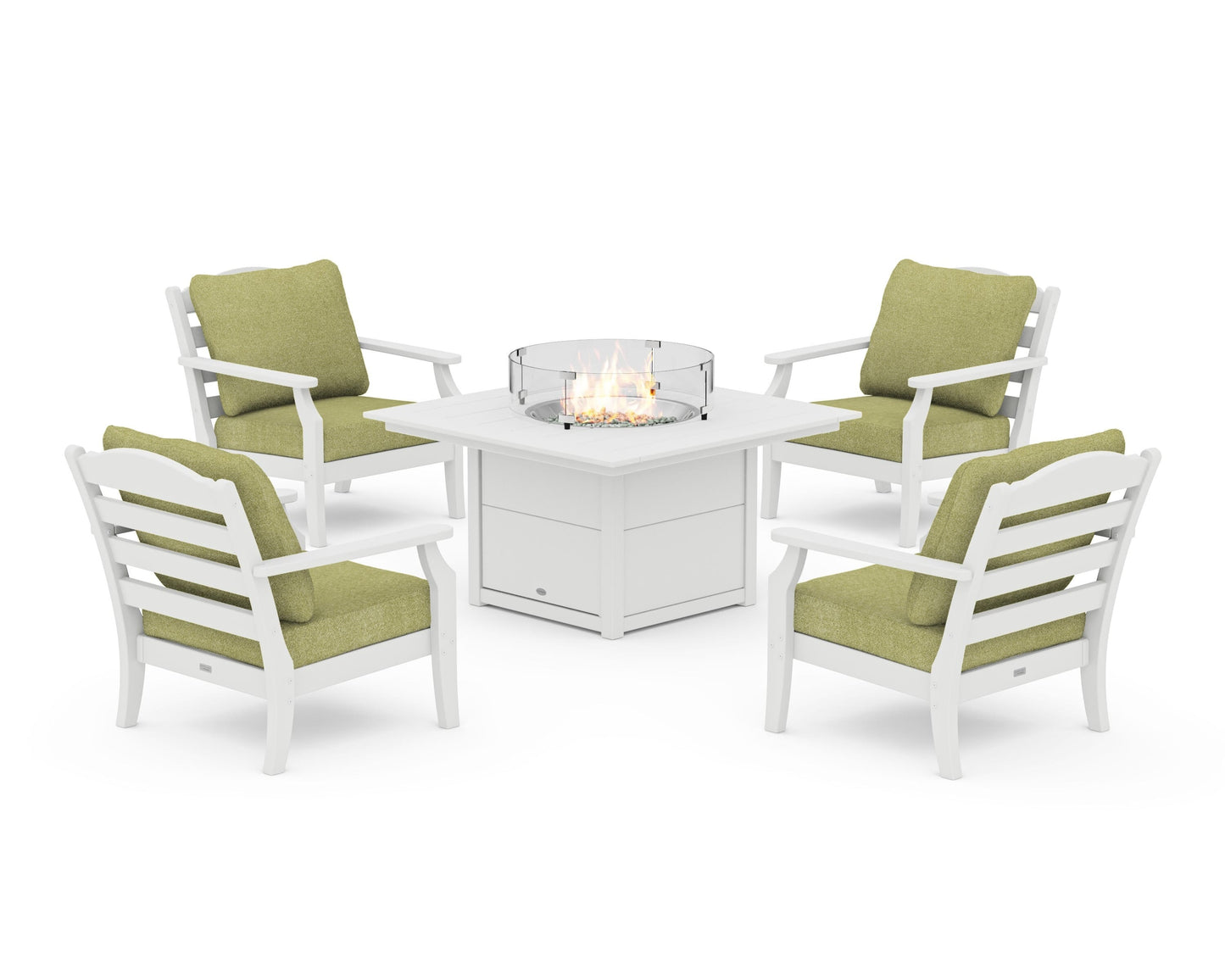 Savannah 5-Piece Deep Seating Set with Fire Pit Table