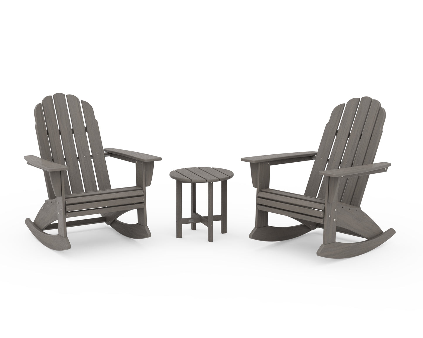 Vineyard Curveback 3-Piece Adirondack Rocking Chair Set