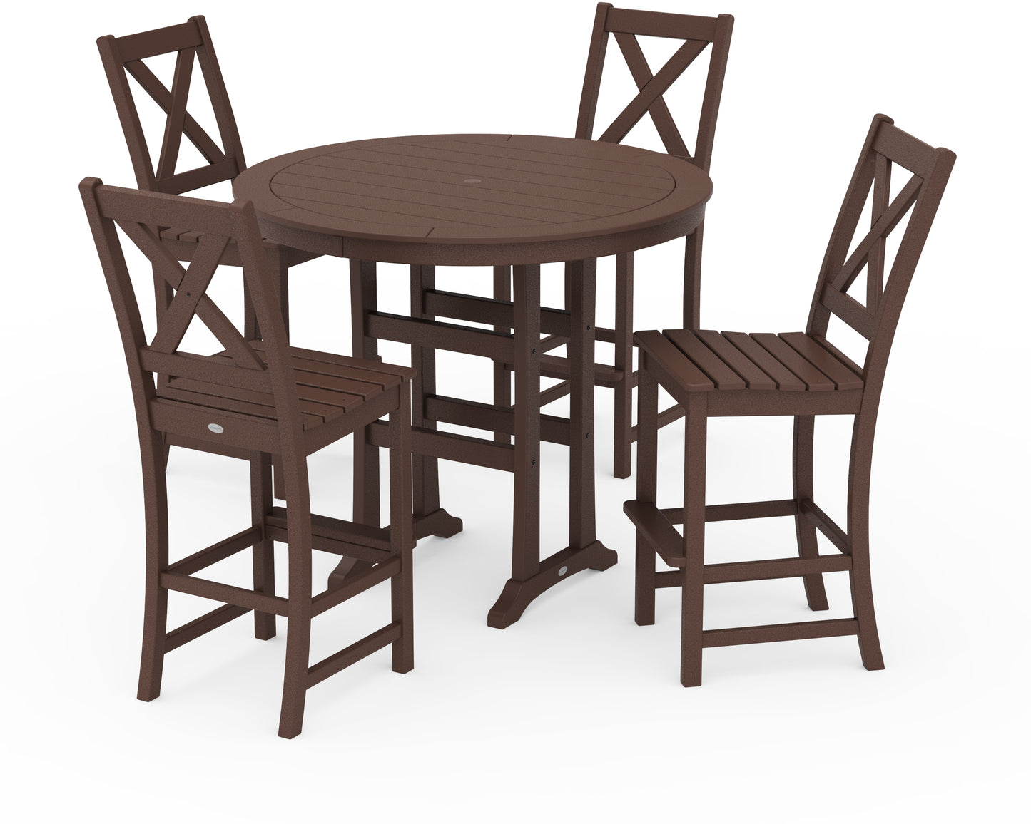 Braxton 5-Piece Nautical Trestle Arm Chair Bar Set