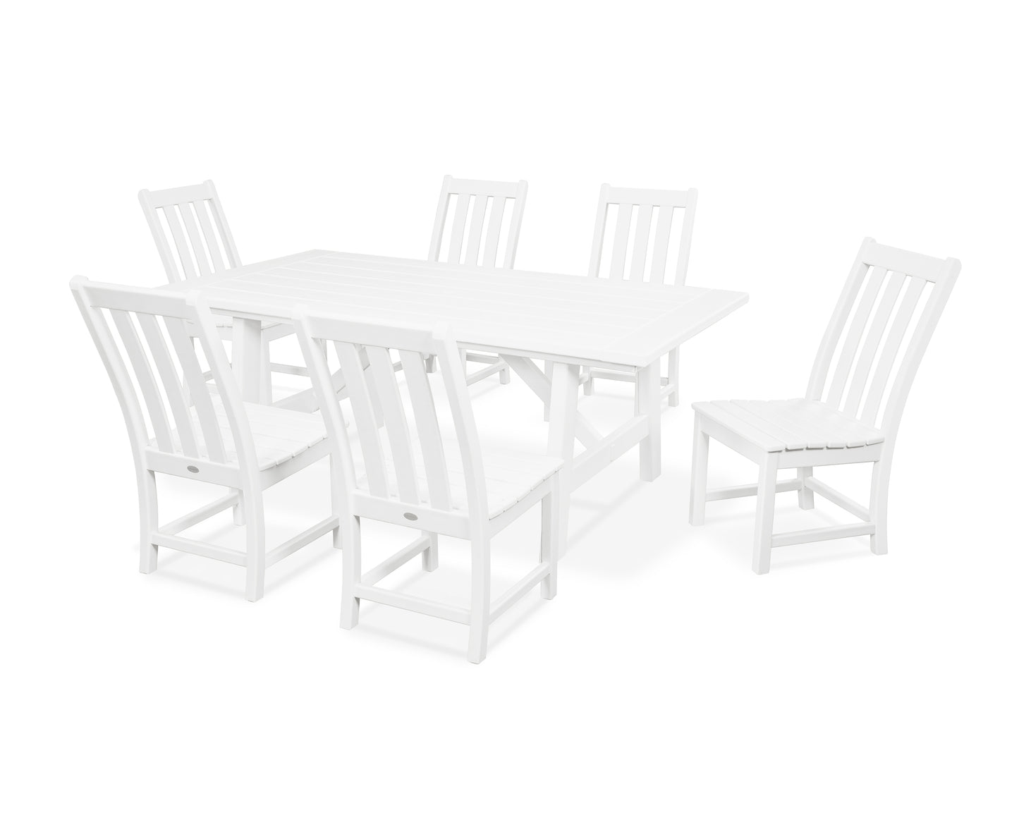 Vineyard 7-Piece Rustic Farmhouse Side Chair Dining Set