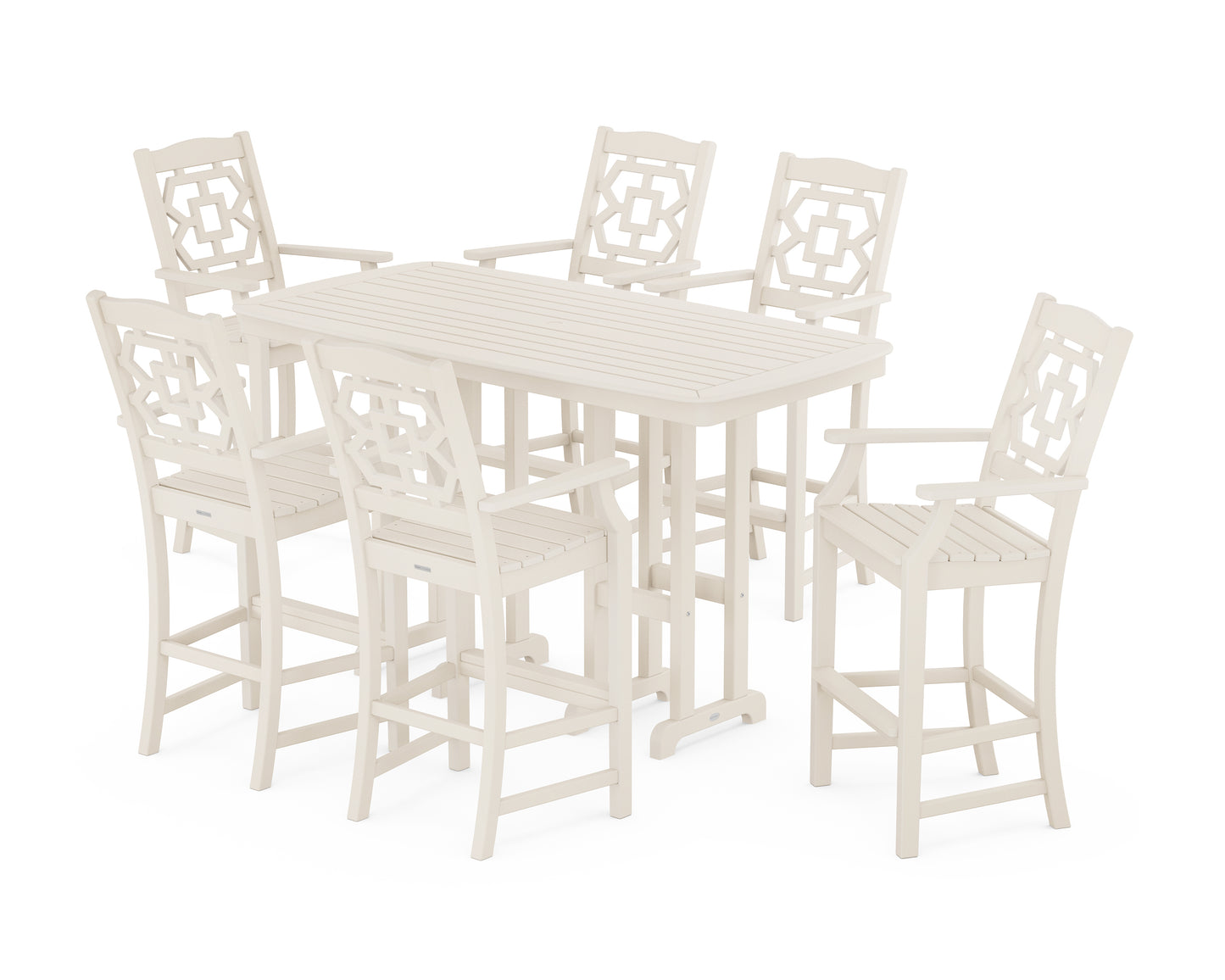 Chinoiserie Arm Chair 7-Piece Bar Set