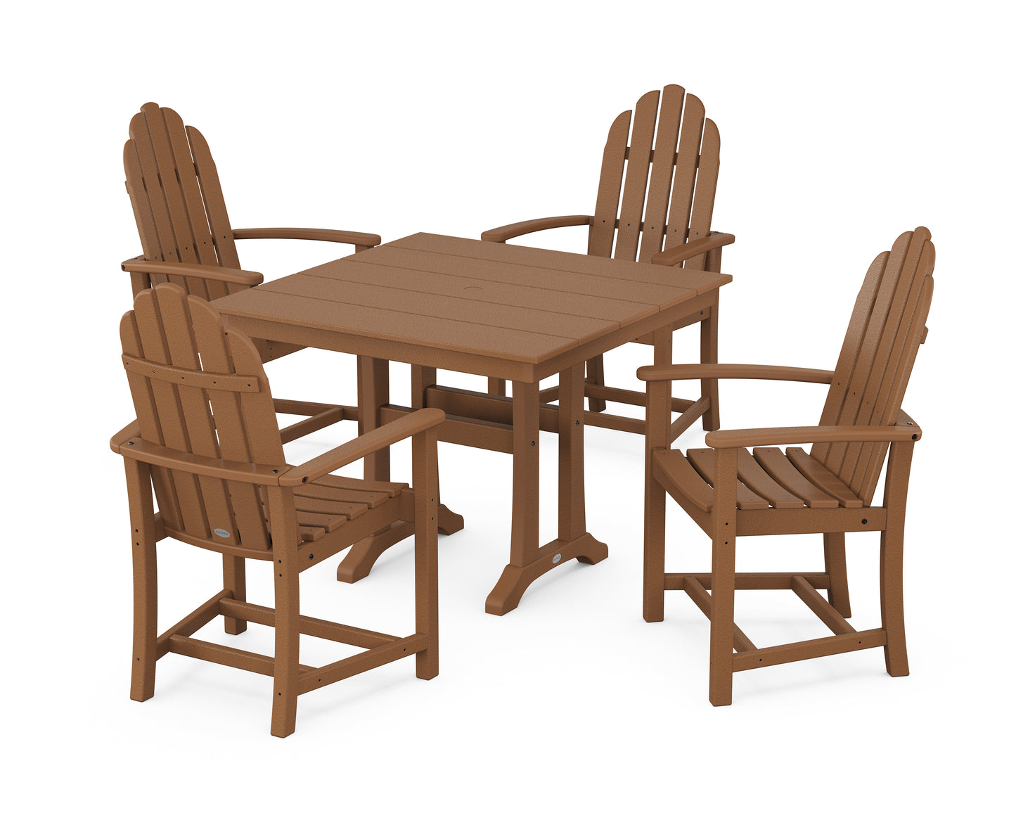 Classic Adirondack 5-Piece Farmhouse Dining Set With Trestle Legs